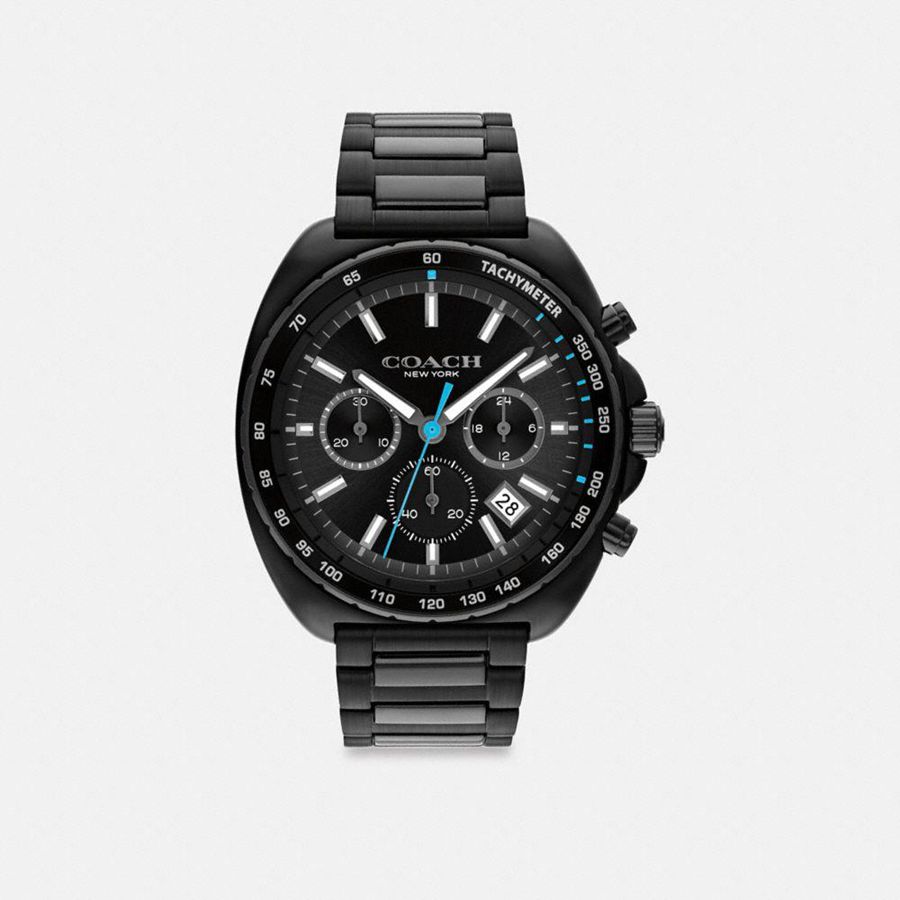 Black Men COACH® Charter Chronograph, 44 Mm Watches | 98715OFMH