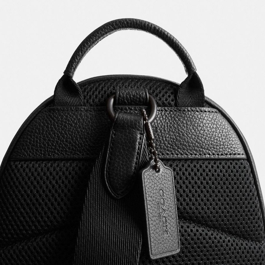 Black Men COACH® Charter Pack In Signature Leather Backpack | 03672QDWJ