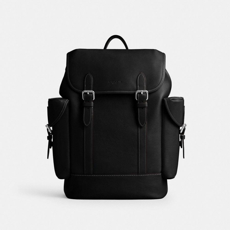 Black Men COACH® Hitch Backpack | 68192NLKR