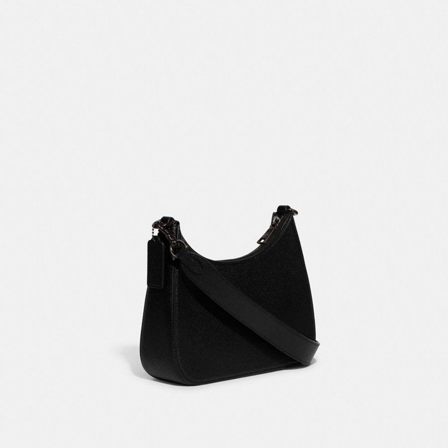 Black Men COACH® Hobo With Signature Canvas Crossbody Bag | 08379YJZD