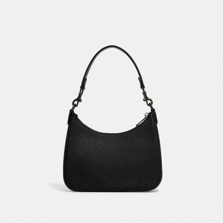Black Men COACH® Hobo With Signature Canvas Crossbody Bag | 08379YJZD
