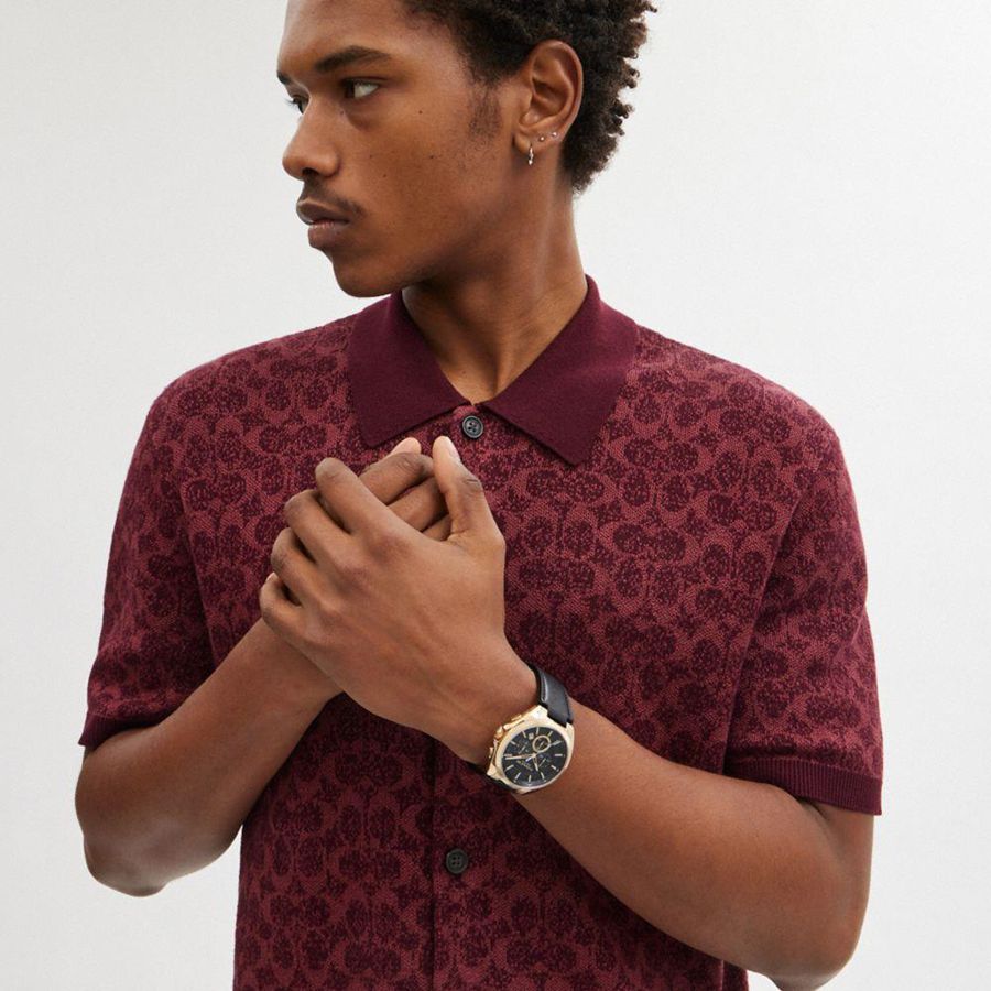 Black Men COACH® Jackson, 45 Mm Watches | 35028EQJI