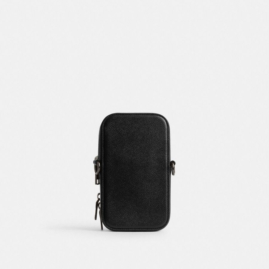 Black Men COACH® Phone Crossbody Bag | 32706FJYM