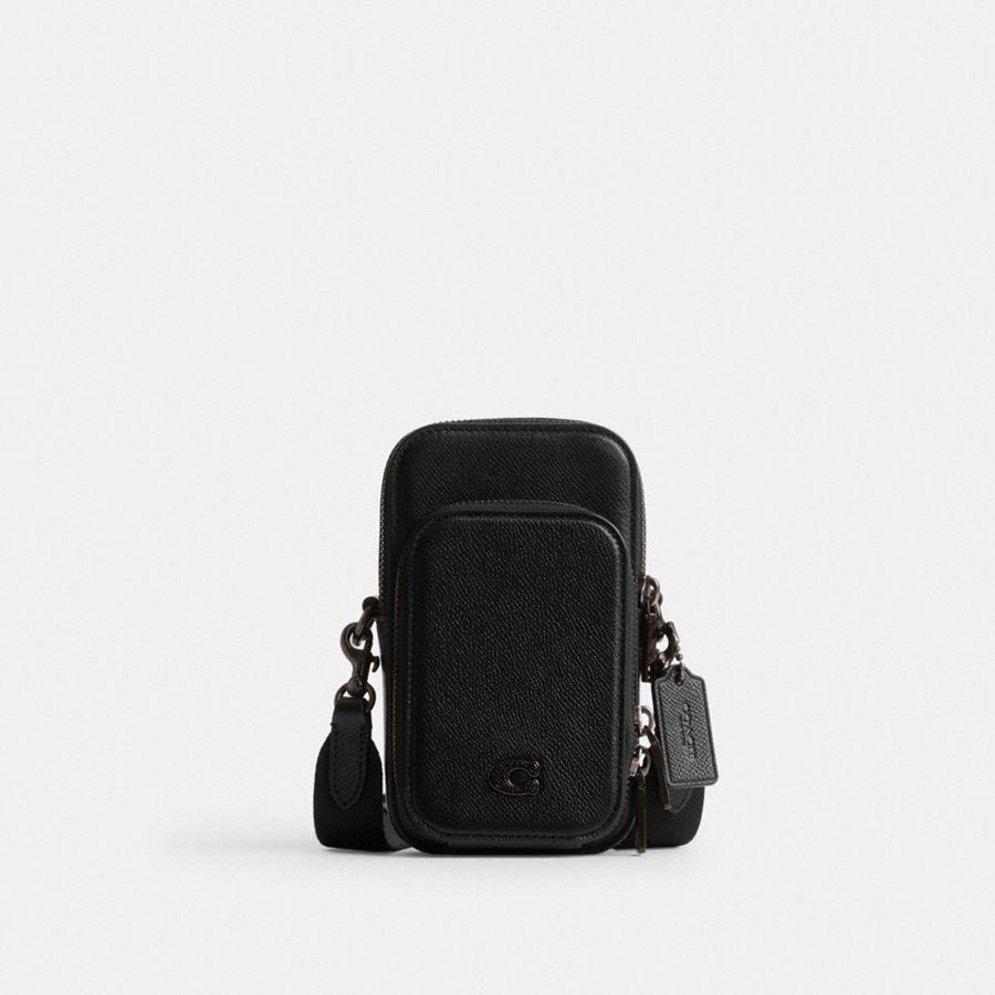 Black Men COACH® Phone Crossbody Bag | 32706FJYM