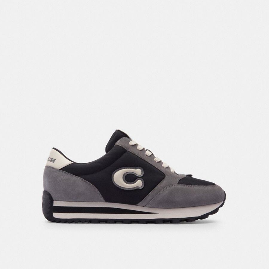Black Men COACH® Runner Sneakers | 69817DOJN