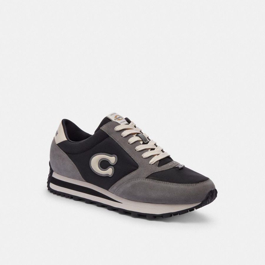 Black Men COACH® Runner Sneakers | 69817DOJN