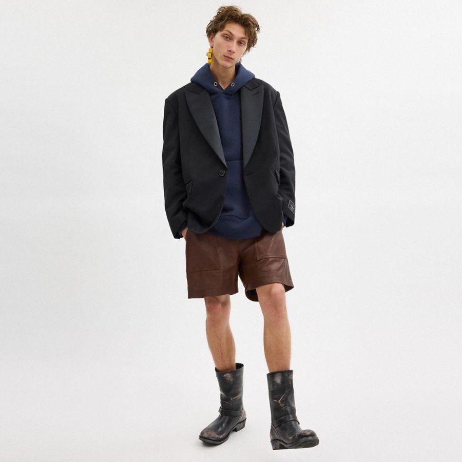 Black Men COACH® Single Breasted Tuxedo Jacket | 98143XRDU