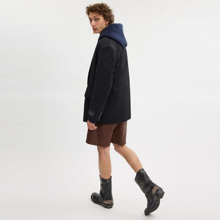 Black Men COACH® Single Breasted Tuxedo Jacket | 98143XRDU