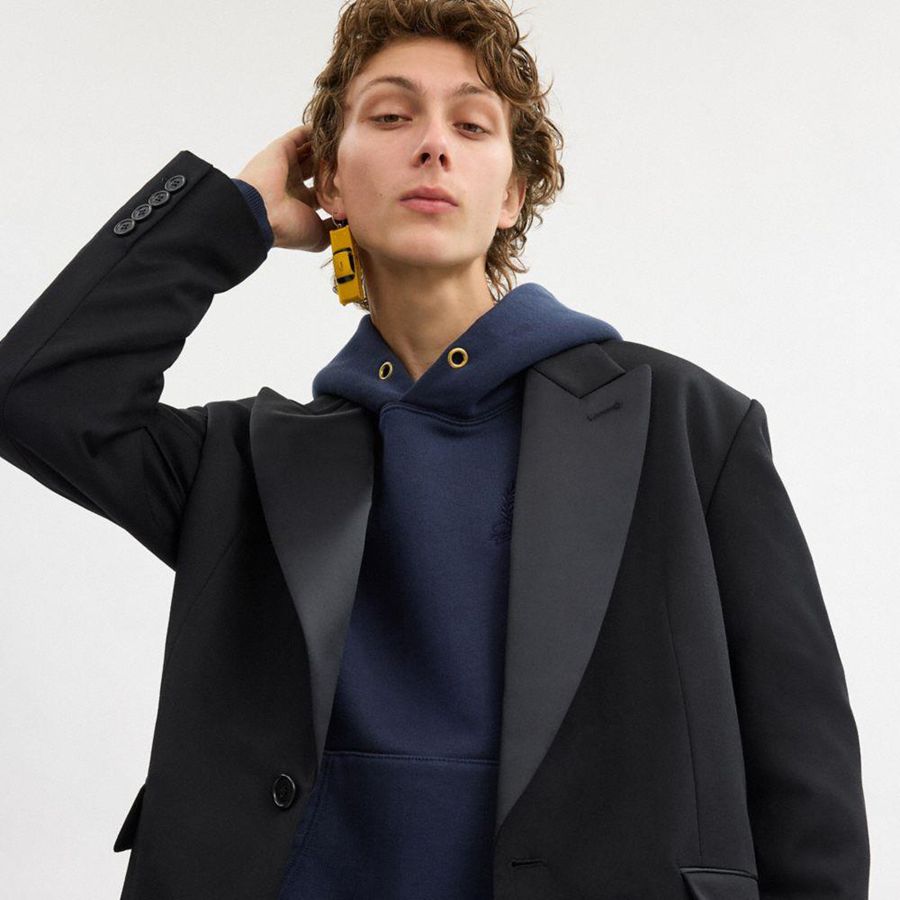 Black Men COACH® Single Breasted Tuxedo Jacket | 98143XRDU