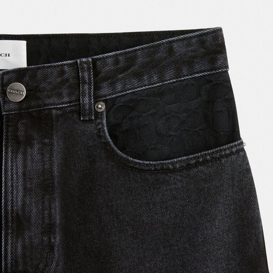 Black Men COACH® Taper Jeans In Organic Cotton Pants | 09528GADS