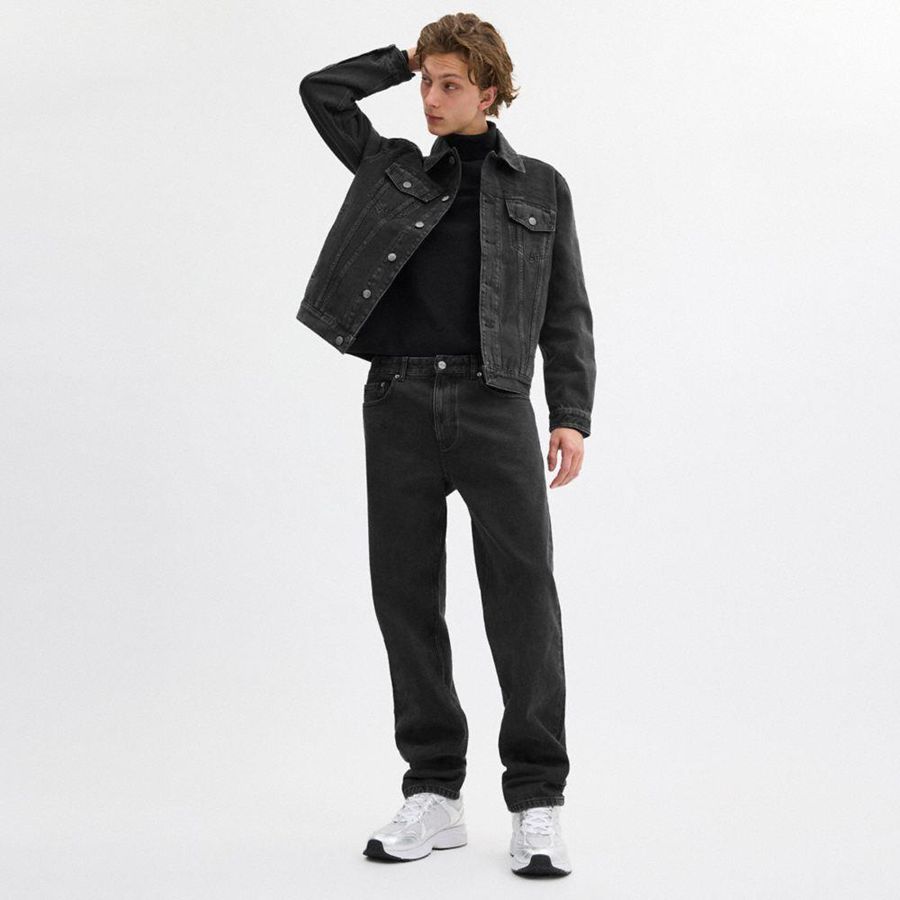 Black Men COACH® Taper Jeans In Organic Cotton Pants | 09528GADS