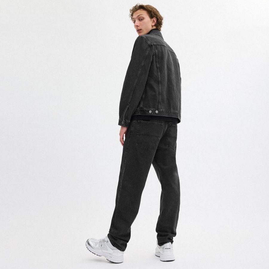 Black Men COACH® Taper Jeans In Organic Cotton Pants | 09528GADS