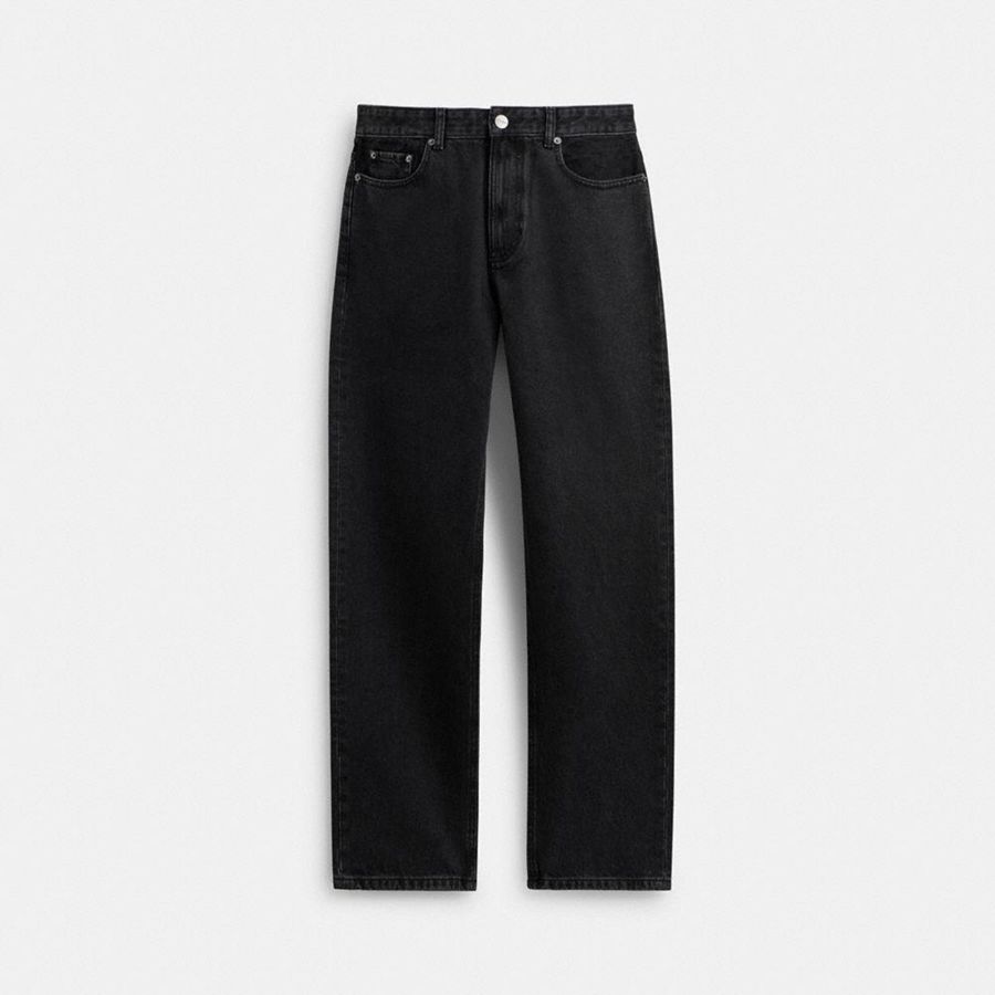 Black Men COACH® Taper Jeans In Organic Cotton Pants | 09528GADS