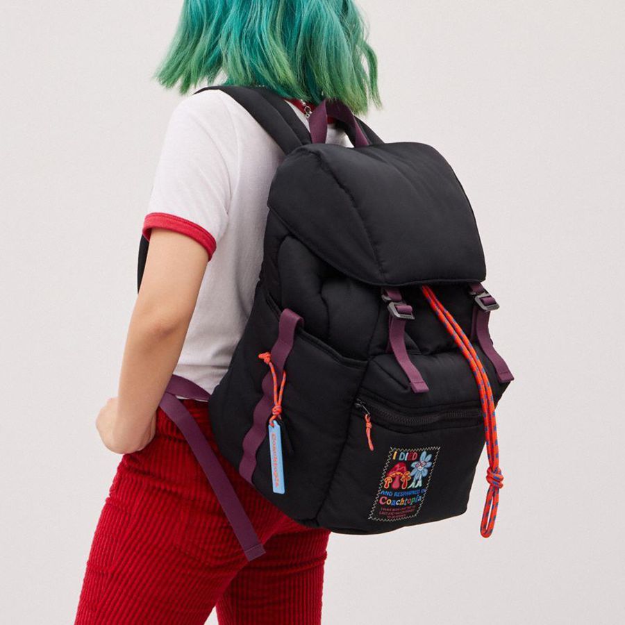 Black Men COACH® Topia Loop Backpack | 54671XDEU