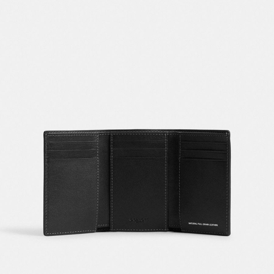 Black Men COACH® Trifold Wallet | 78310XNCG