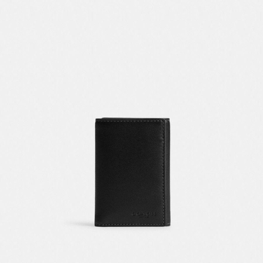 Black Men COACH® Trifold Wallet | 78310XNCG