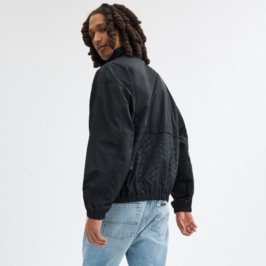 Black Men COACH® Windbreaker Jacket | 09673SUNY