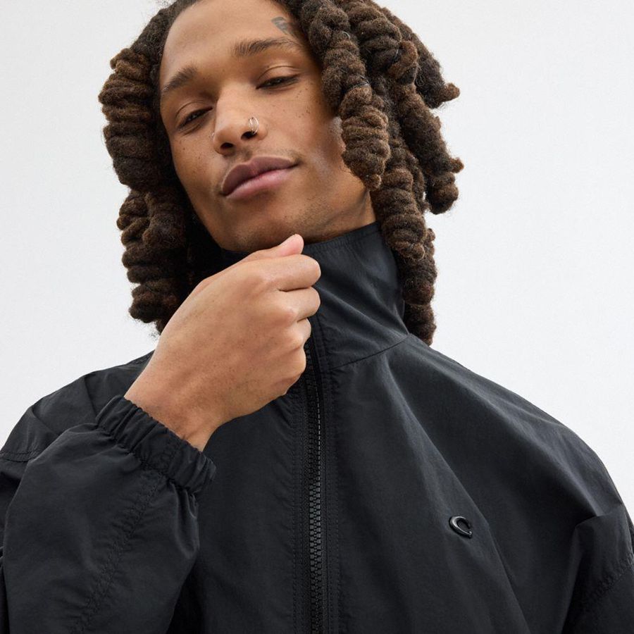 Black Men COACH® Windbreaker Jacket | 09673SUNY