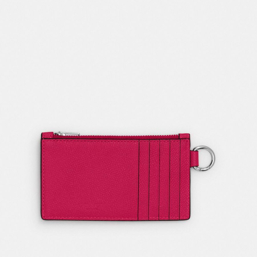 Black Men COACH® Zip Card Case Wallet | 26374HZSD