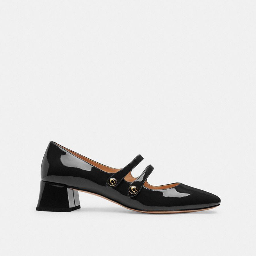 Black Women COACH® Angelina Mary Jane Pumps | 24510ZYMH