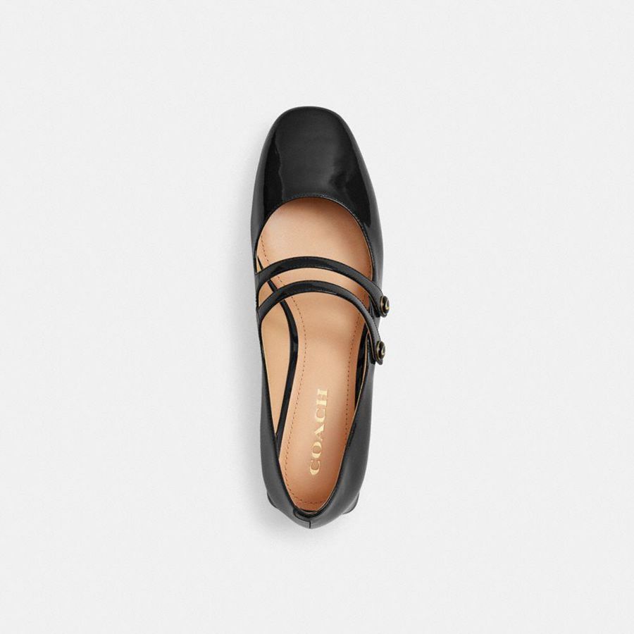 Black Women COACH® Angelina Mary Jane Pumps | 24510ZYMH