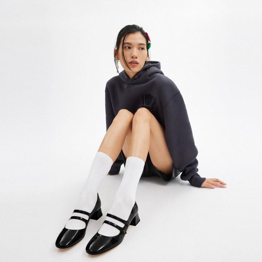 Black Women COACH® Angelina Mary Jane Pumps | 24510ZYMH