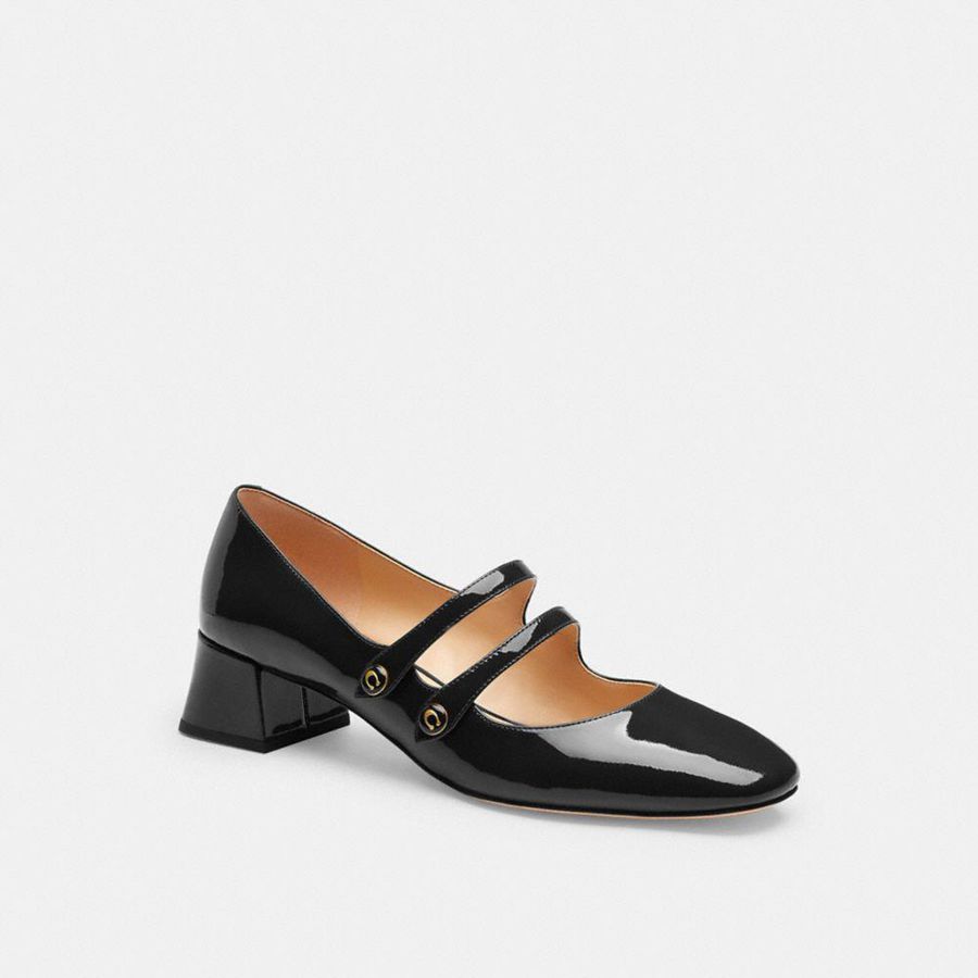 Black Women COACH® Angelina Mary Jane Pumps | 24510ZYMH
