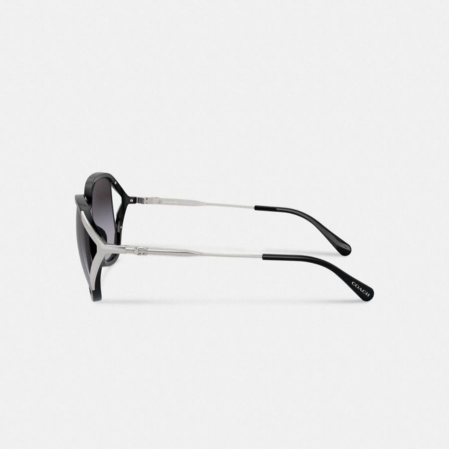 Black Women COACH® Bandit Oversized Square Sunglasses | 47906SYWG
