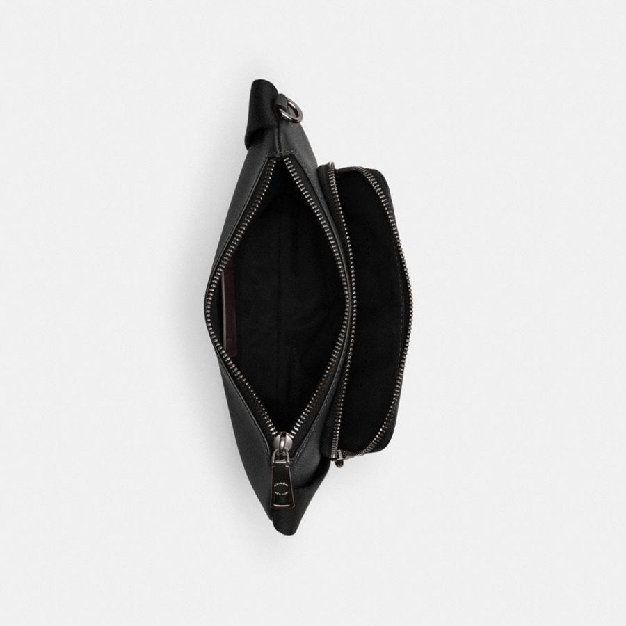 Black Women COACH® Belt Bag With Signature Canvas Interior Detail Belt Bags | 17693SVHZ