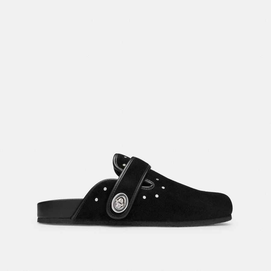 Black Women COACH® Blake Clog With Rivets Loafers | 79460XIFV