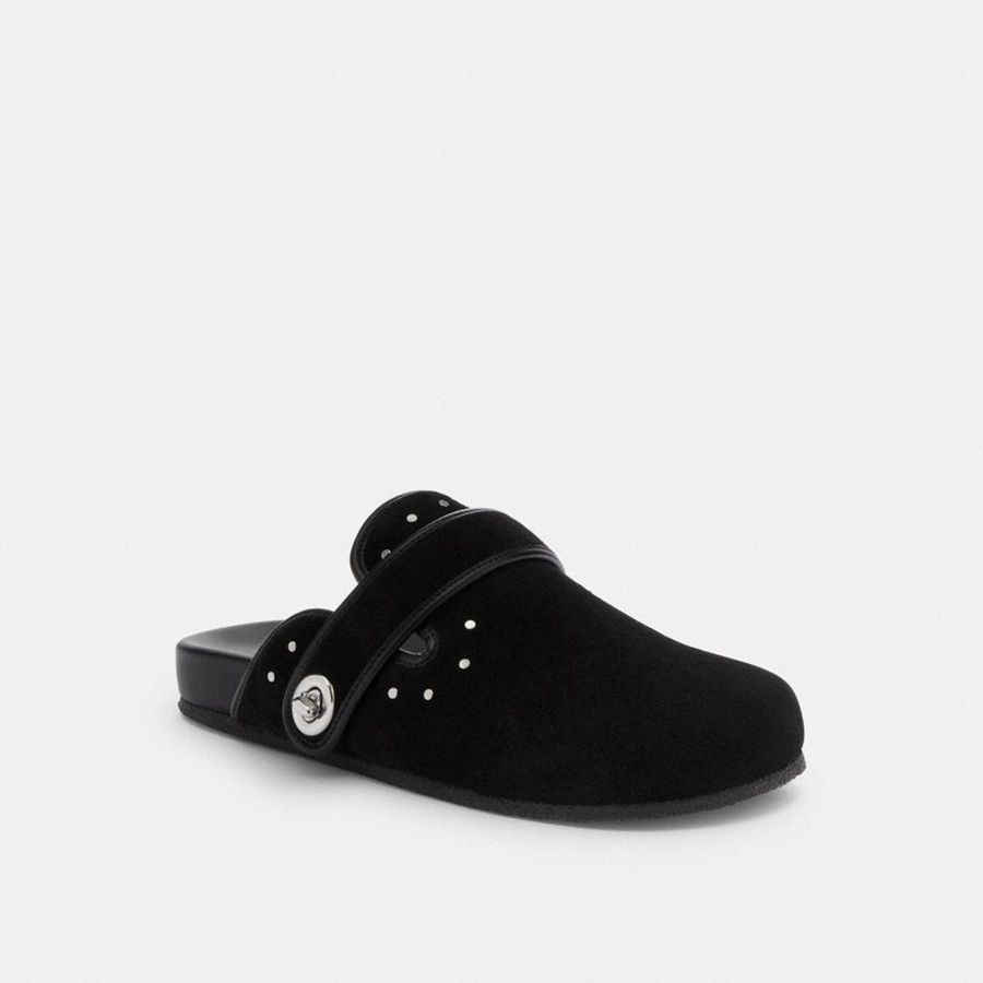 Black Women COACH® Blake Clog With Rivets Loafers | 79460XIFV