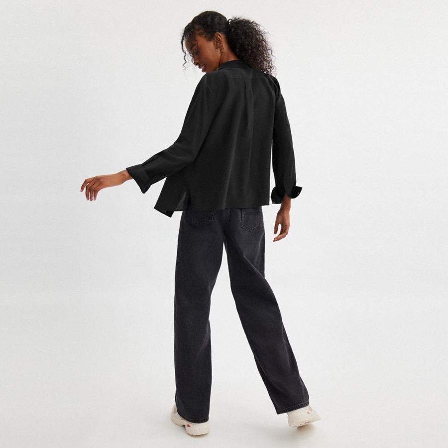 Black Women COACH® Blouse Shirt | 04916SHUR