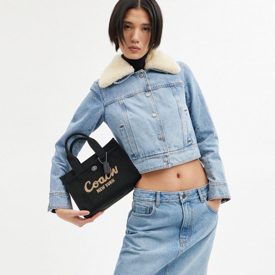 Black Women COACH® Cargo 26 Tote Bags | 31826WHKJ
