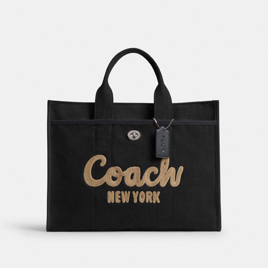 Black Women COACH® Cargo 42 Tote Bags | 24867KDWN