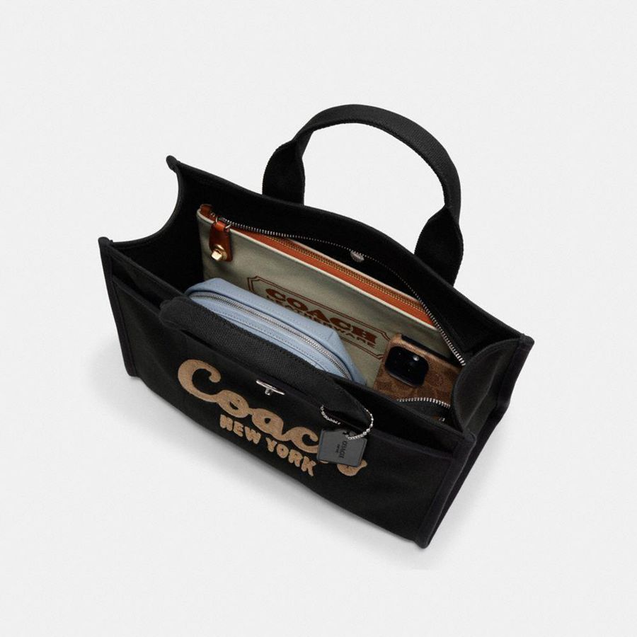 Black Women COACH® Cargo Tote Bags | 41372KMBZ