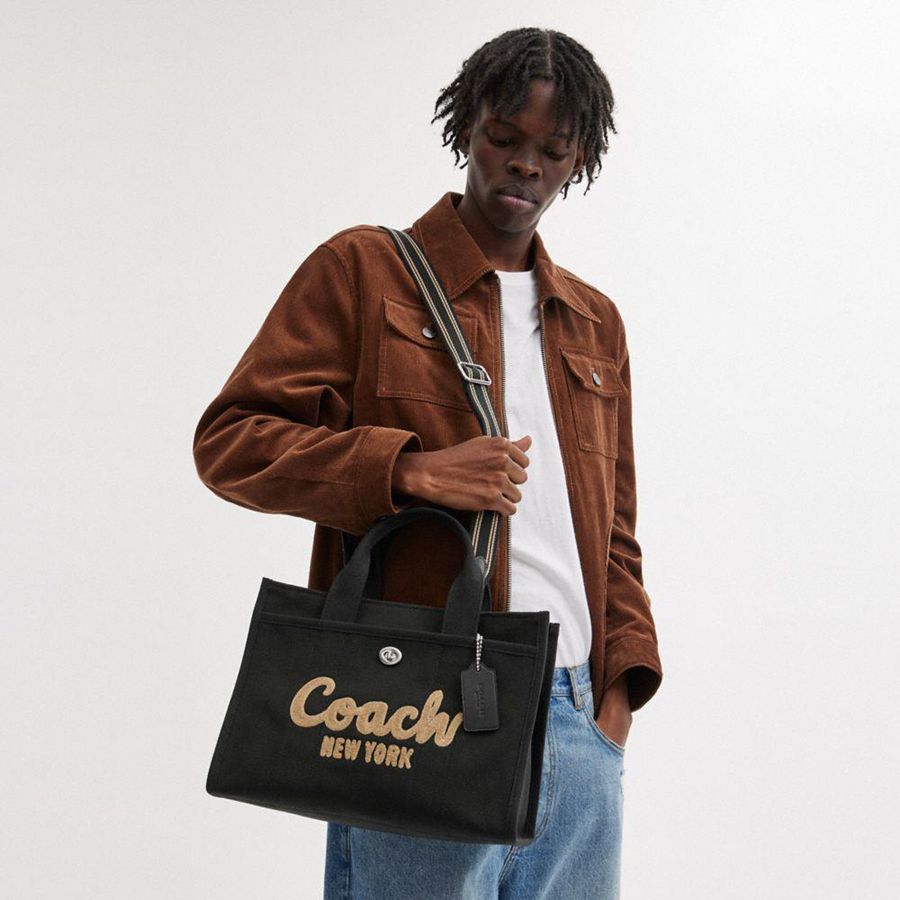 Black Women COACH® Cargo Tote Bags | 41372KMBZ