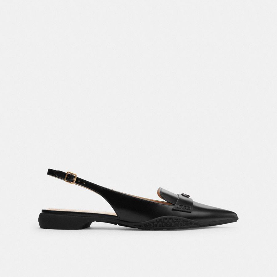 Black Women COACH® Carrie Skimmer Loafers | 95861BAYM