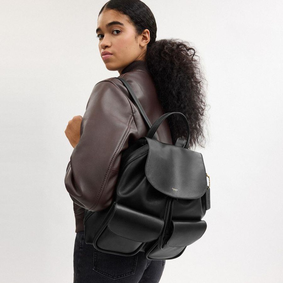 Black Women COACH® Crosby 28 Backpack | 28739CPLJ