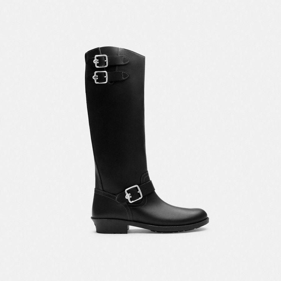 Black Women COACH® Daria Moto Boots | 42368GMHP