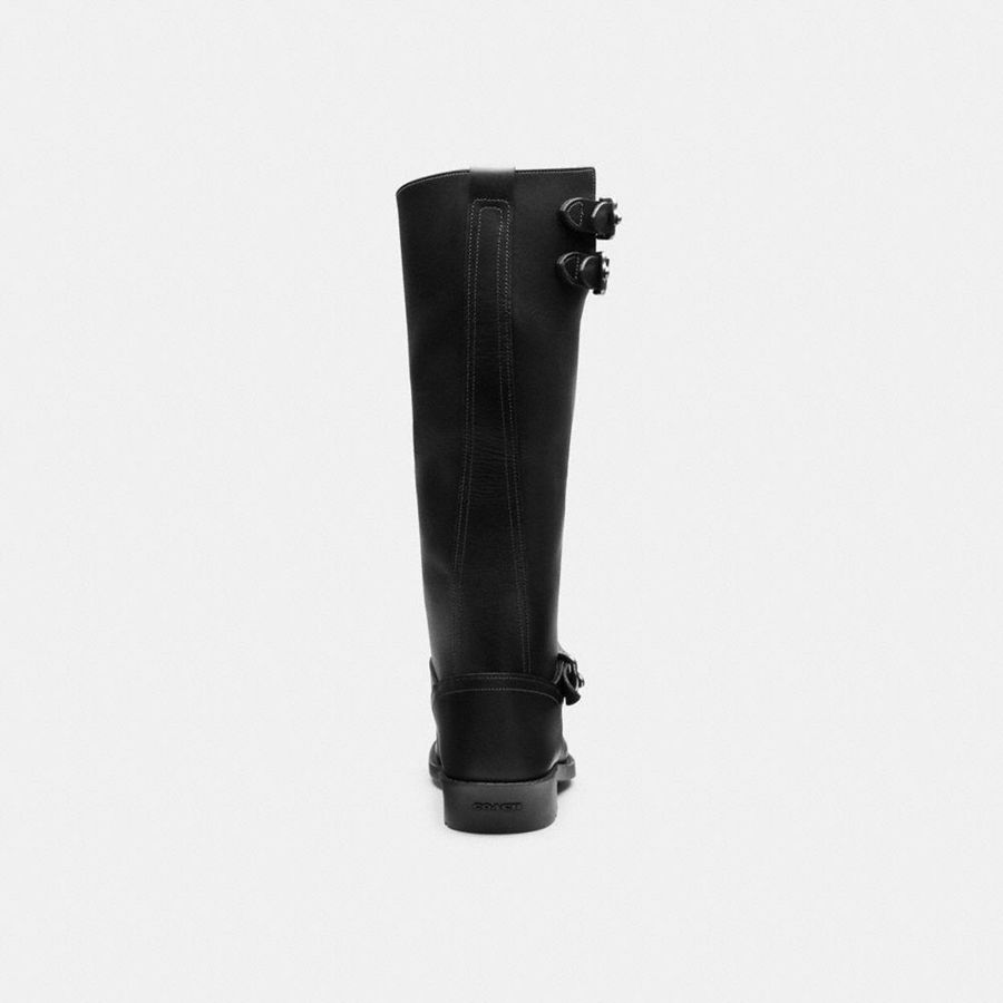 Black Women COACH® Daria Moto Boots | 42368GMHP