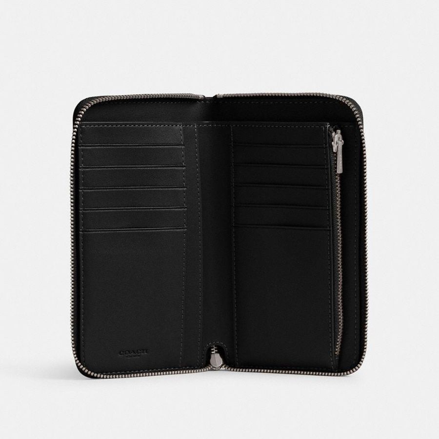Black Women COACH® Essential Medium Zip Around Wallet | 56920YJAD