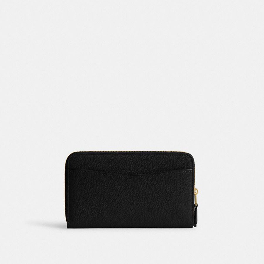 Black Women COACH® Essential Medium Zip Around Wallet | 08492DZKR