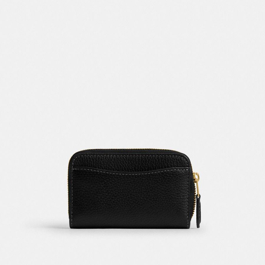 Black Women COACH® Essential Small Zip Around Card Case With Rexy Print Wallet | 62409TEGA