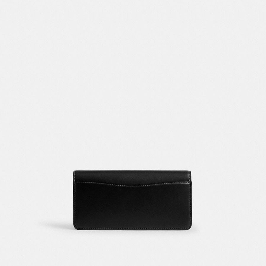 Black Women COACH® Evie Long Wallet With Chain Clutch Bags | 62809ZPIF