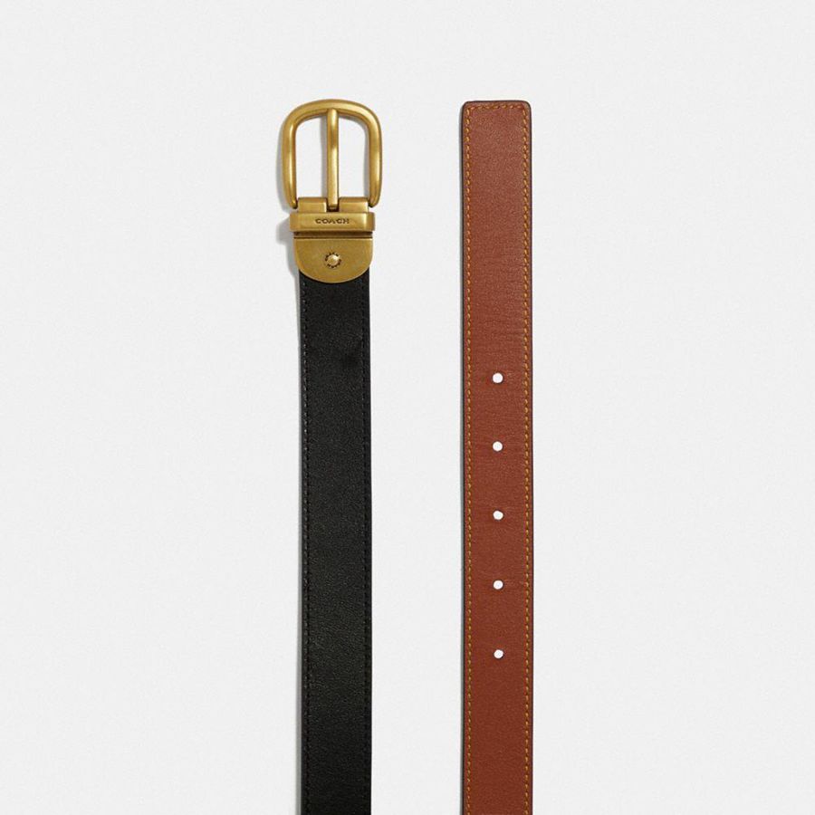 Black Women COACH® Harness Buckle Reversible, 25 Mm Belts | 32748HXTC
