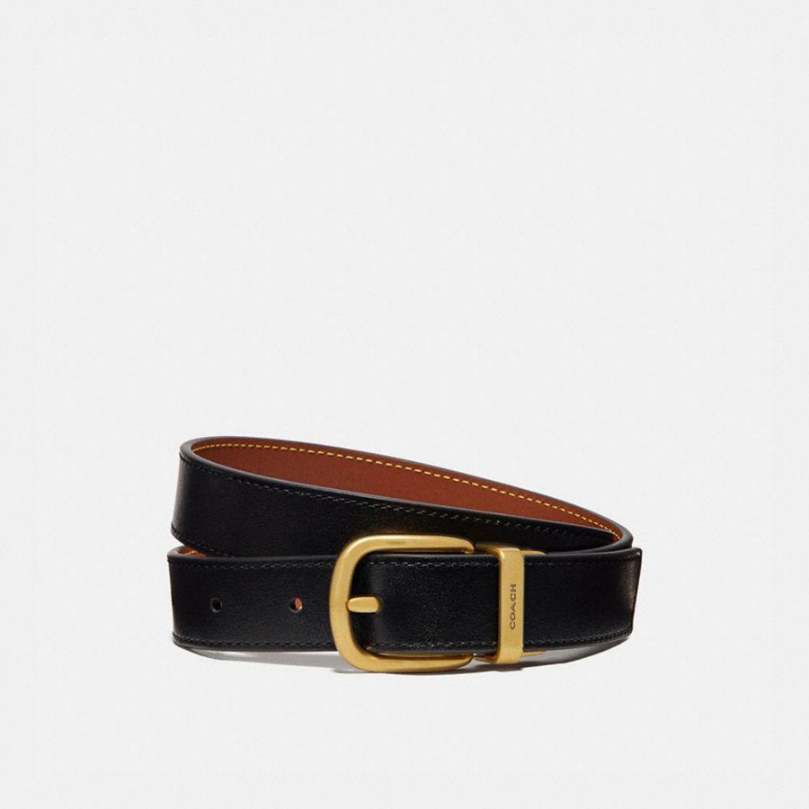 Black Women COACH® Harness Buckle Reversible, 25 Mm Belts | 32748HXTC