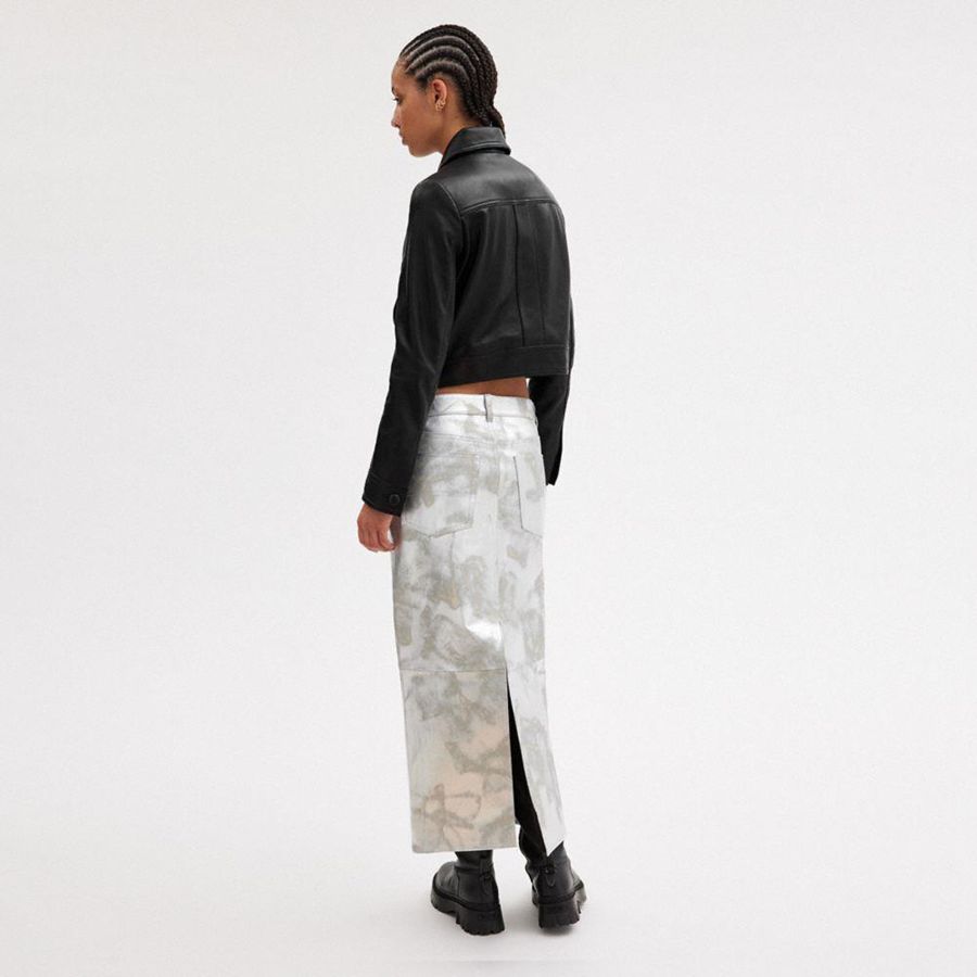 Black Women COACH® Heritage C Snap Front Shrunken Jacket | 84025HLUK