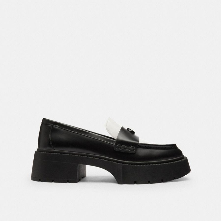 Black Women COACH® Leah Platform Loafers | 53964ONTJ