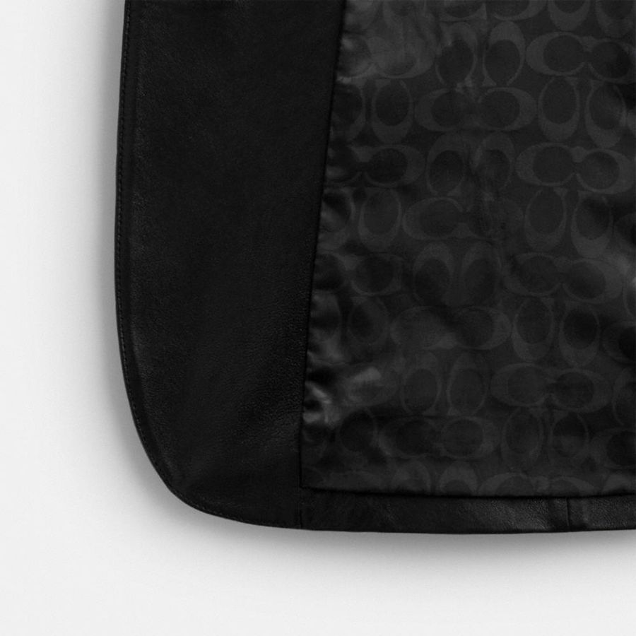 Black Women COACH® Leather Blazer | 20381ASHD