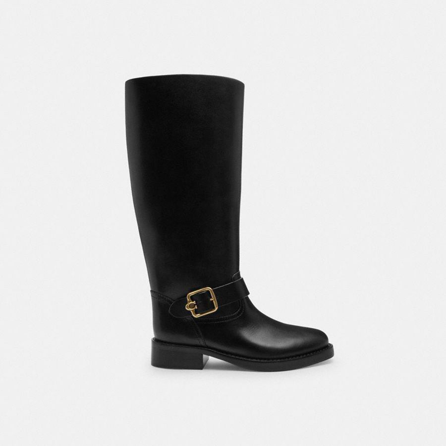 Black Women COACH® Madeline Extended Calf Boots | 29863MHZC